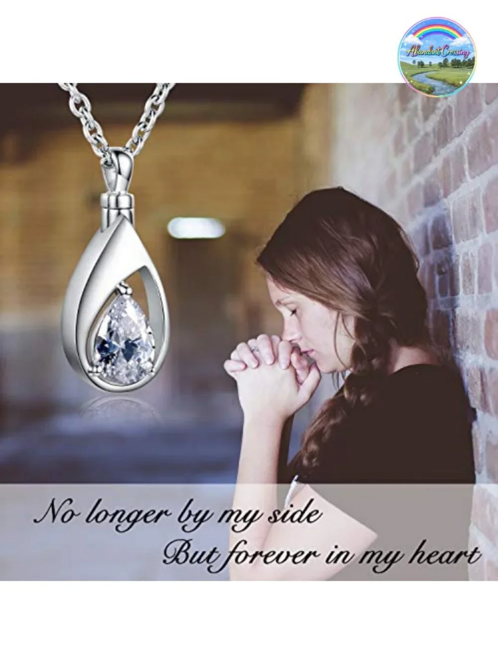 925 Sterling Silver Teardrop Cremation Urn Necklace for Ashes Memorial Jewelry